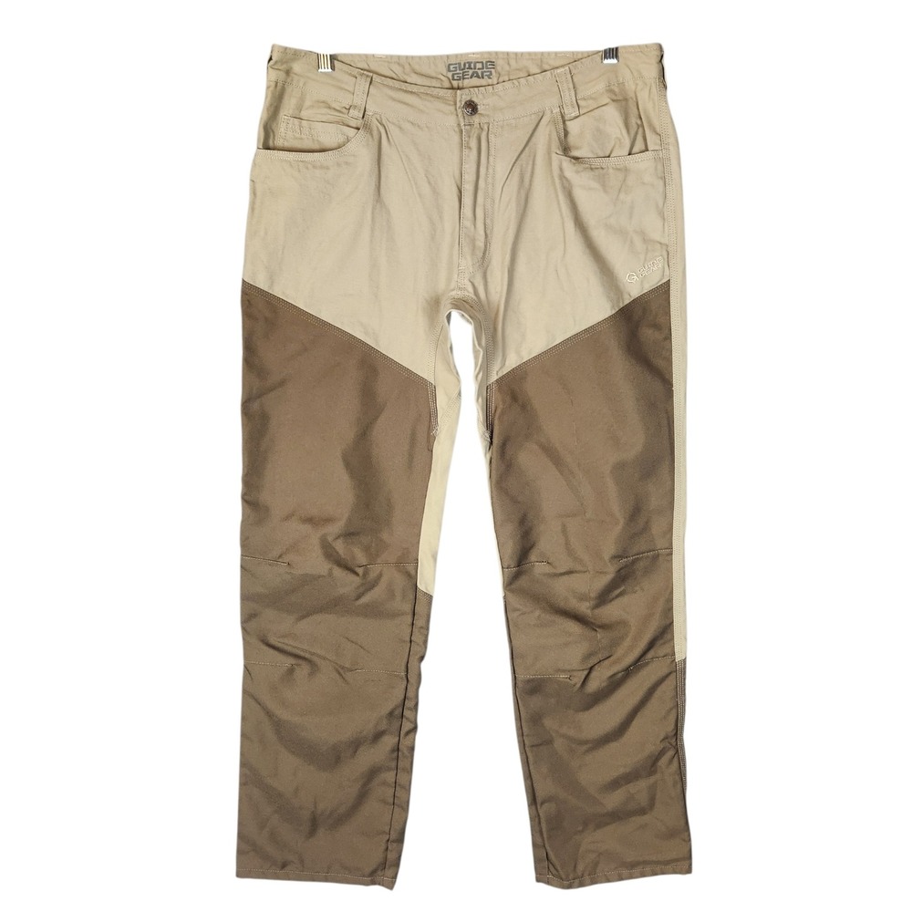 Guide Gear Upland Brush Hunting Pants Men's 34x32 Tan Brown Reinforced Hiking
